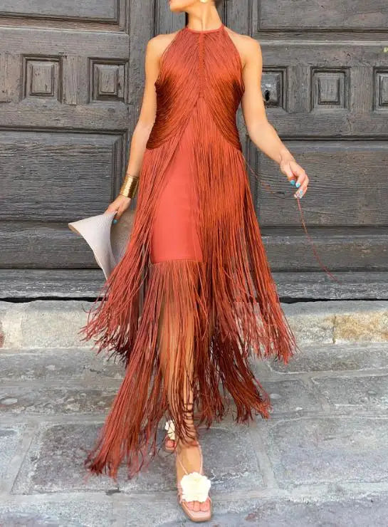 Abito Elegante con Frange