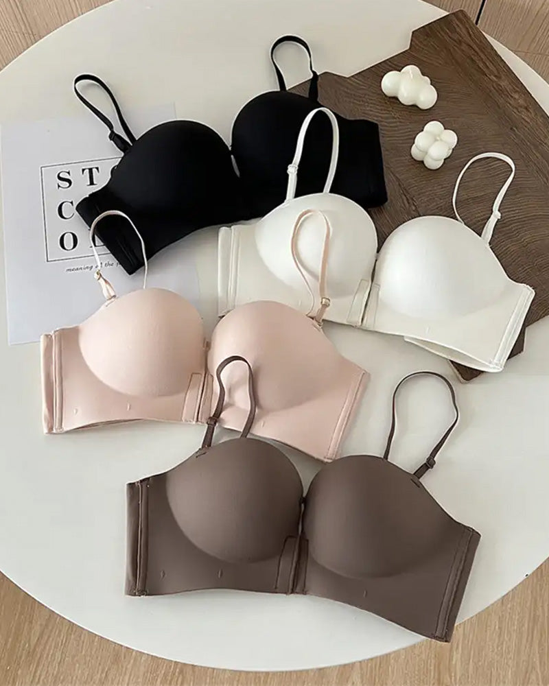 Biustonosz damski z antypoślizgową klamrą z przodu i odpinanymi ramiączkami